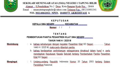 SK Pesantren Kilat Ramadhan 2026/1447 H